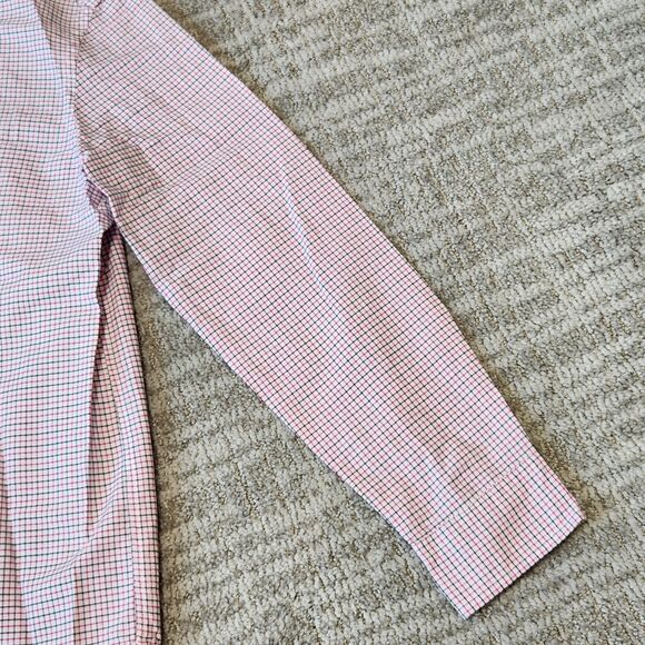 Ralph Lauren boy's long sleeve button down plaid top pink white black sz L 14-16 - Picture 7 of 12